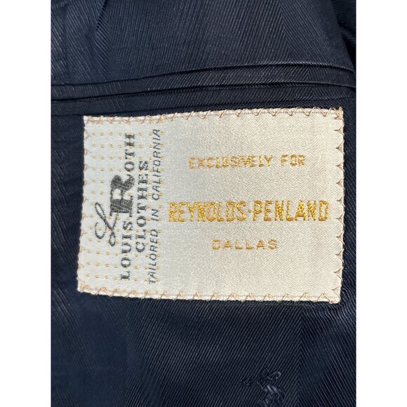 Louis Roth Navy Windowpane Mens Suit Jacket & Trousers Set With Buckle Detail - Picture 14 of 16